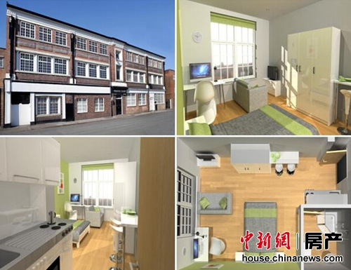 这是一个英国斯坦福德大学斯托克校区附近的新建学生公寓，22平米，999年产权，售价6.24万英镑，租金净收益为4992英镑 (数据来源:欧洲购房网)